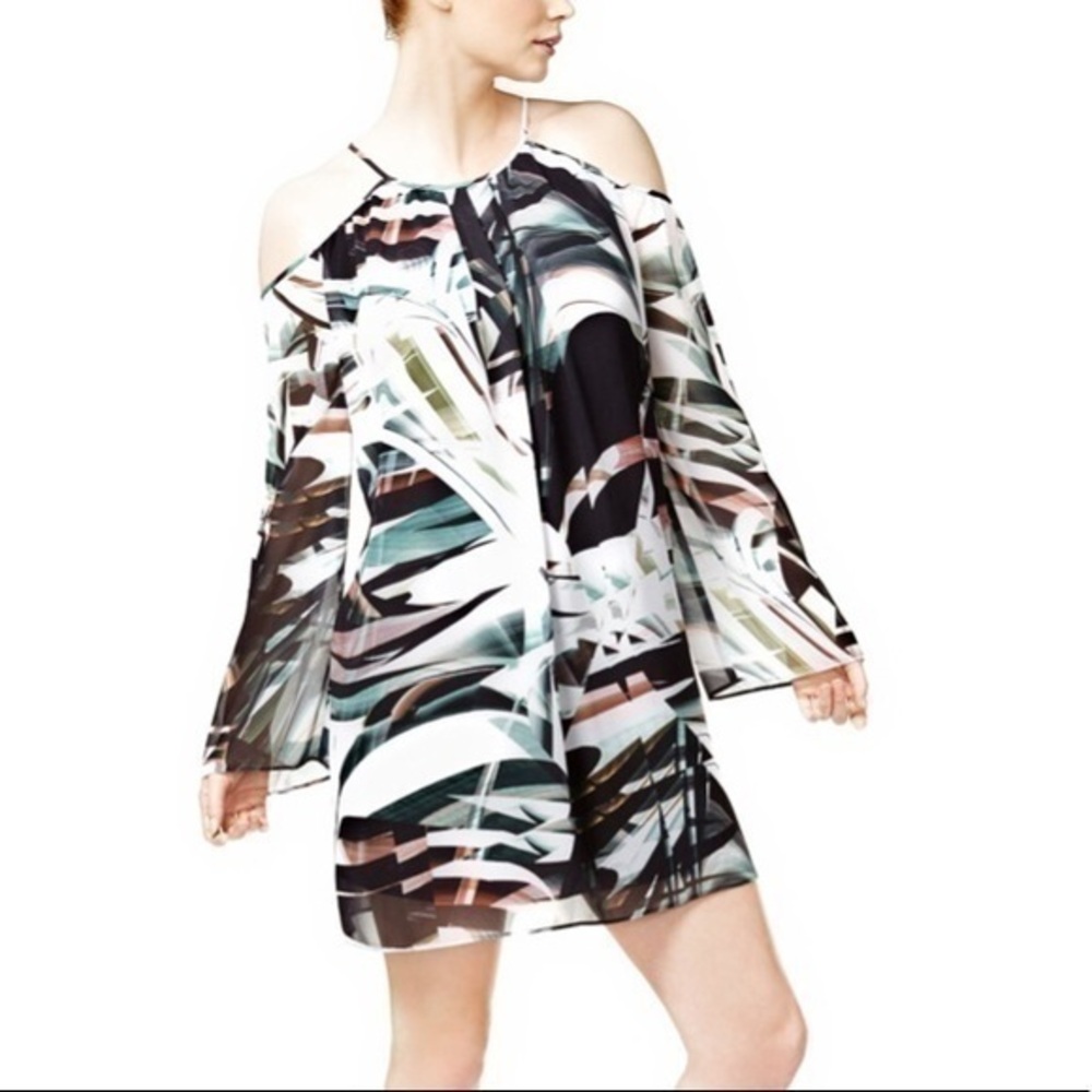 Bar III Chiffon Cold Shoulder Clubwear Dress
